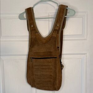 Brown Suede Backpack